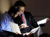 Timothy Crimmins, MD, and Vinay Shah review documents for the Epic Workflow Walkthrough.